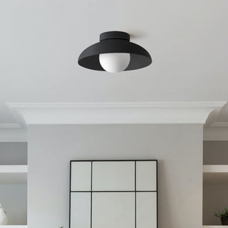 Plafonnier semi-encastré - Luminaire métallique contemporain pour l'éclairage de couloir