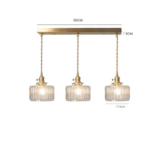 Suspension nordique en verre - Suspension rétro avec abat-jour en verre transparent | Luminaire simple