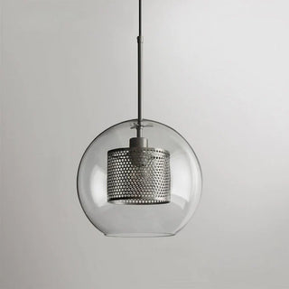 Adjustable gold finish pendant lamp — modern glass