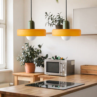 Two-head glass pendant — Bauhaus-inspired dining lamp