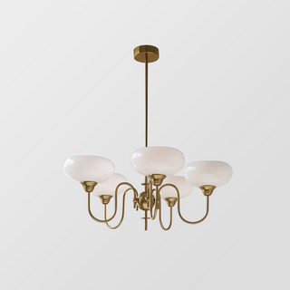 Vintage creamy persimmon chandelier glass mid century ceiling