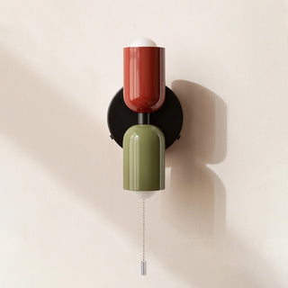 Double head adjustable modern two light wall sconce detail