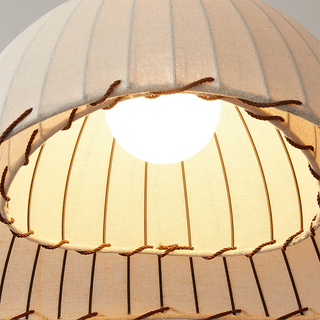 Suspension en lin – Luminaire suspendu moderne réglable avec abat-jour en lin