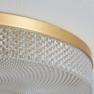 Crystal Copper Ceiling Light - Modern Flush Mount Lighting with LED Three Color Changing