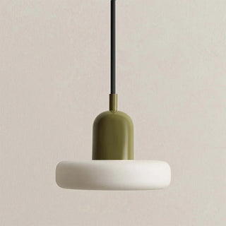 Morandi-inspired glass pendant with soft muted color tones