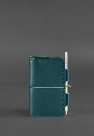 leather bound notebook designer soft cover replaceable inserts pen holder natural view