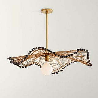 Rattan wave pendant styled — modern boho hanging ceiling lamp