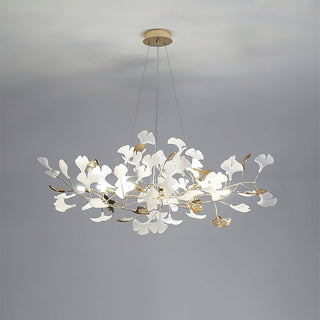Modern metal art chandelier front — unique frame dining room design