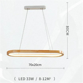 Natural Wood Pendant Light – LED Warm Ambiance Lighting for Dining Room