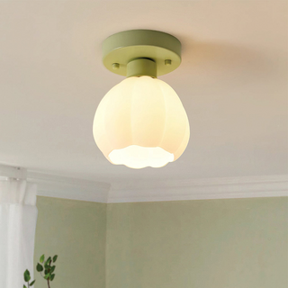 Pumpkin glass metal ceiling light, mini modern hallway bedroom