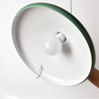 Suspension conique en métal coloré - Luminaire moderne avec cordon réglable