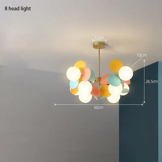 Creative flower chandelier multicolored glass iron pendant