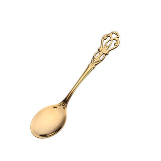 royal spoons forks gold stainless steel flatware elegant dining utensils detail