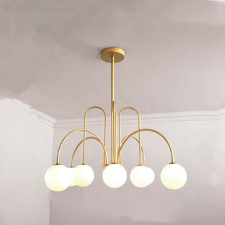 Art Deco style large chandelier glass ball pendant close-up