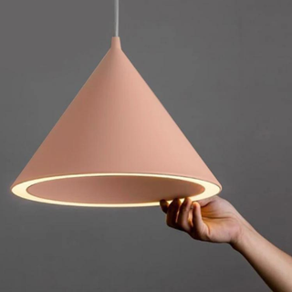 Cone Pendant Lamp – Modern LED Hanging Light With Colorful Pastel Lampshade