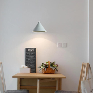 Cone Pendant Lamp – Modern LED Hanging Light With Colorful Pastel Lampshade