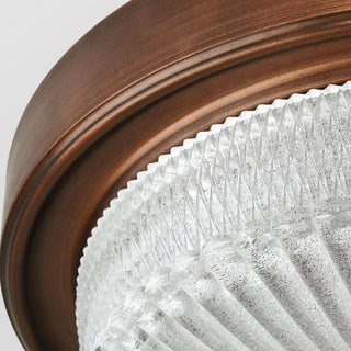 Retro Bedroom Ceiling Lamp - Vintage Round Iron Glass Fixture | Energy Efficient Lighting