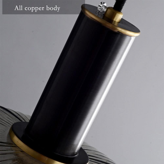 Oval Ribbed Pendant Light - Modern Glass Pendant Lamp for Kitchen Island Lighting