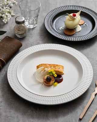 Black White Ceramic Dinner Plate