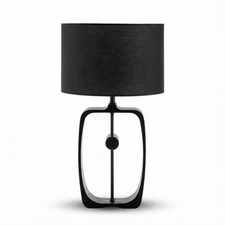 Black Metal Lamp – Decorative Industrial Table Lamp with Soft Eye Friendly Lighting