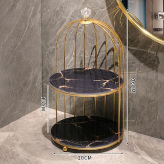 adjustable marble bathroom glass storage rack with metal shelves showcase view