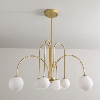 Adjustable chandelier Art Deco large glass ball overhead view