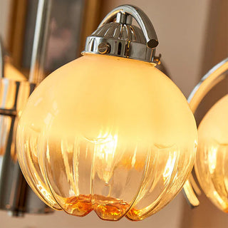 LED flower glass chandelier side — modern filament adjustable
