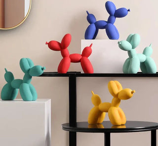 balloon dog sculpture colorful resin figurine eco friendly decor set view