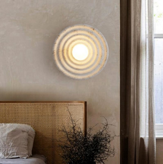 Glass resin circle industrial wall sconce — indoor lamp