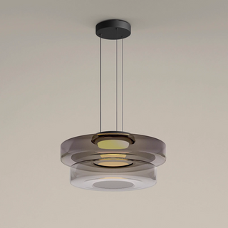 Pendant with modern glass shade and adjustable cord