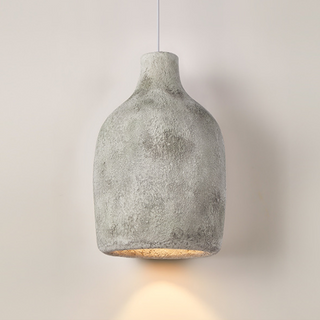 Artistic pottery pendant light — postmodern brown gray ceiling lamp