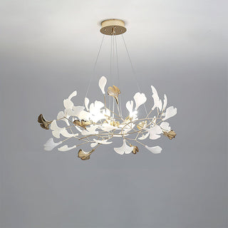 Metal art chandelier setting — modern unique frame dining wide