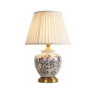 Ivory butterfly table lamp — unique floral porcelain style design