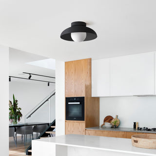 Plafonnier semi-encastré - Luminaire métallique contemporain pour l'éclairage de couloir