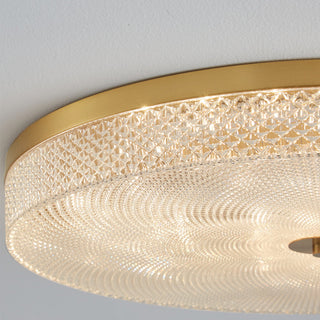 Crystal Copper Ceiling Light - Modern Flush Mount Lighting with LED Three Color Changing