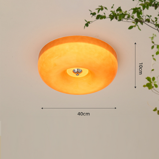 Cream Ceiling Lamp – Round Glass Light with Soft Warm Glow for Bedroom