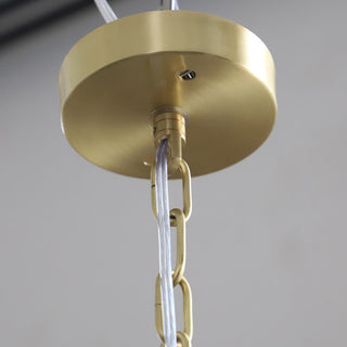 French vintage rose chandelier ambient — brass glass 3-light glow