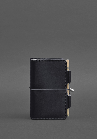 leather bound notebook designer soft cover replaceable inserts pen holder set view