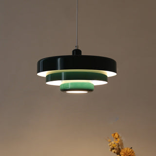Mid-Century Pendant Light - Round Iron Rustic Industrial Lamp for Dining Room