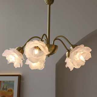 French style chandelier vintage copper retro white light