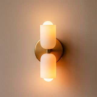 Modern double head indoor wall sconce creamy elegant — lamp