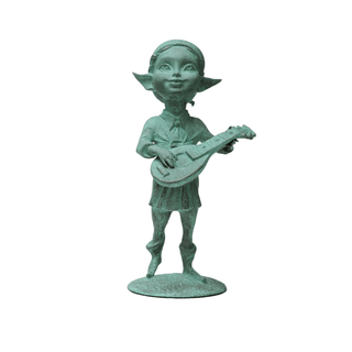 bronze mythological elf unique artist signed art sculpture front view