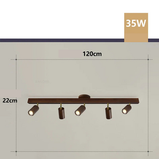 Wood Ceiling Light – Adjustable Surface Mounted Light with Directional Spot Lamp