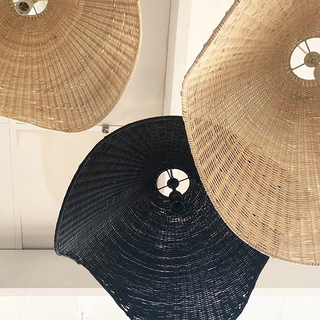 Handcrafted rattan chandelier — organic bohemian fixture