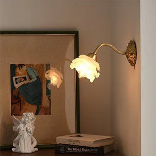 Copper petal glass wall sconce retro — vintage living room lamp