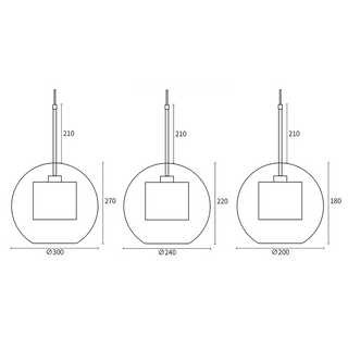 Suspension en verre – Suspension moderne avec longueur réglable et finition dorée