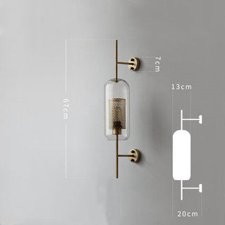 Modern bedside glass globe wall lamp angle — golden ball sconce