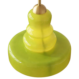 Pendentif gourde colorée – Suspension Bauhaus avec finition verre et laiton
