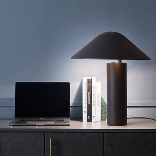 Sophisticated elegant lamp illuminated — warm ambient glow