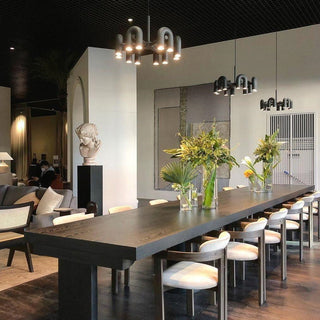 Contemporary pipe shaped chandelier ceiling LED fixture dining